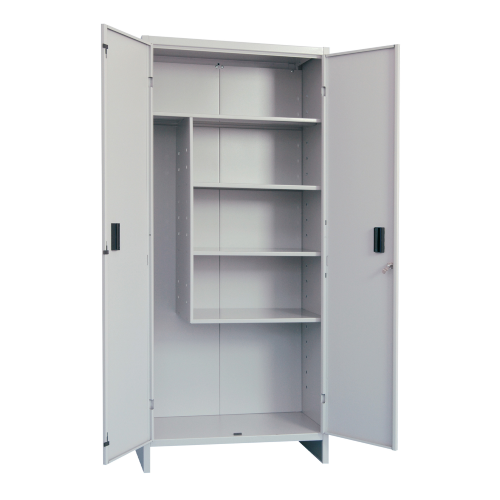 Broom cabinet 2 doors cm40x60x179h in gray sheet metal including lock
