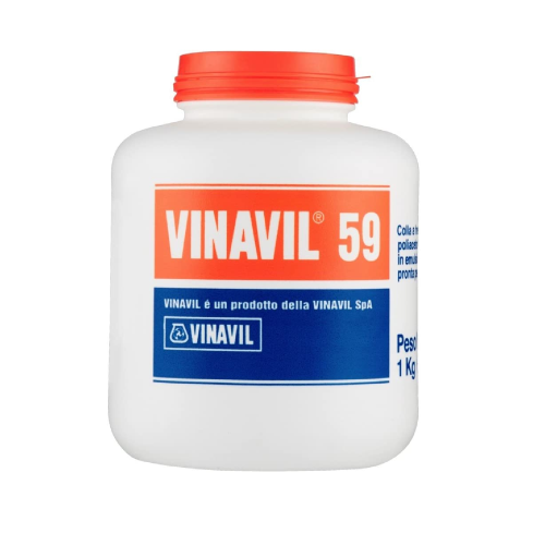 Vinavil 59 colla collante bianco 1 kg a freddo poliacetovinilica in emulsione pronto all'uso senza solventi