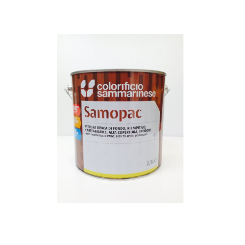 Cementante Samopac lt 2,5 bianca opaca inodore pittura di fondo riempitiva inodore alta copertura