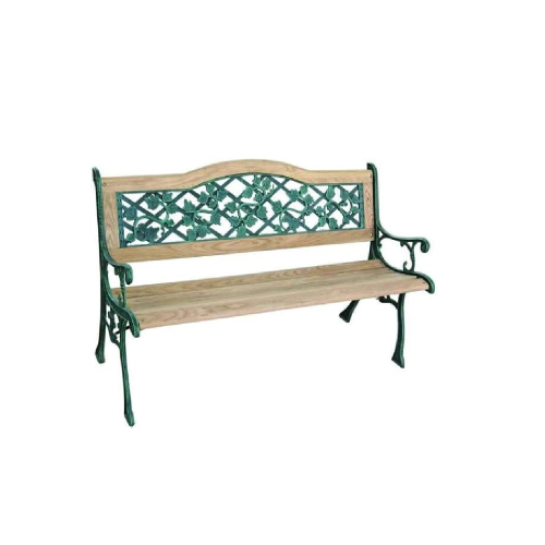 Vette panchina flora in ghisa e legno per esterno colore verde antichizzato cm126x56x76h
