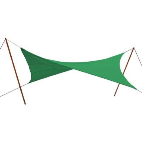 Voile d'ombrage triangulaire Stars 5x5x5 m en nylon vert 180 g/m2