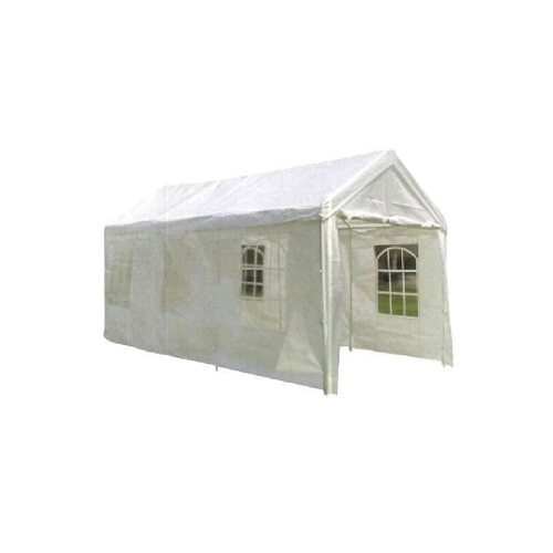 Carport-Pavillon aus weißem Metall mit Polyesterabdeckung und Seitenfenstern cm300x600 für Festivals, Messen, Veranstaltungen
