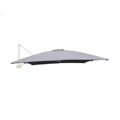 Housse supérieure de rechange pour parasol décentralisé Senso 3x4 m gris en polyester avec grille d'aération