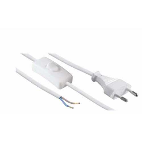 1.5 m power cable with 10A white plug switch for lapade