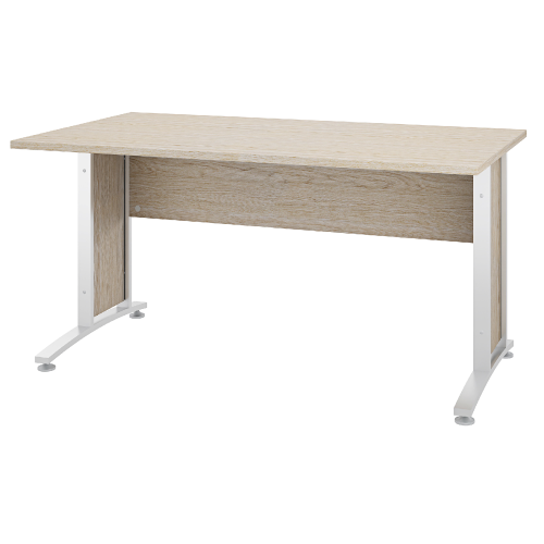 PRIMA desk kit Art. 80400-71AK cm 150x80X74h with crosspiece structure in chipboard covered in white/oak melamine