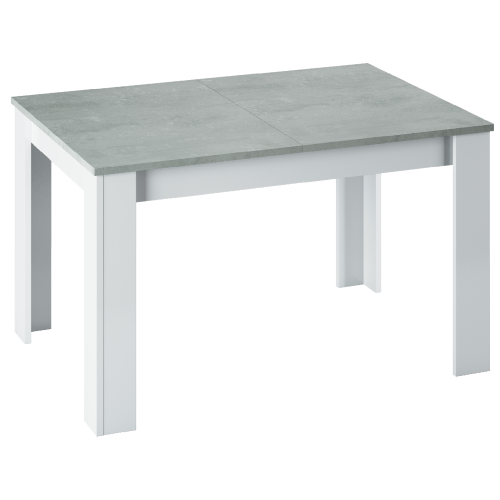 Kendra ausziehbarer Tischsatz cm 140/190x90x78h weiß/Zement-Melamin-Spanplatte