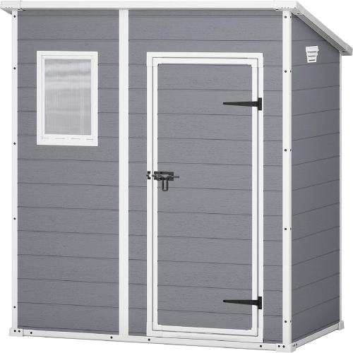 Keter casetta porta attrezzi da giardino manor 6x4 pent in resina antiurto con pavimento