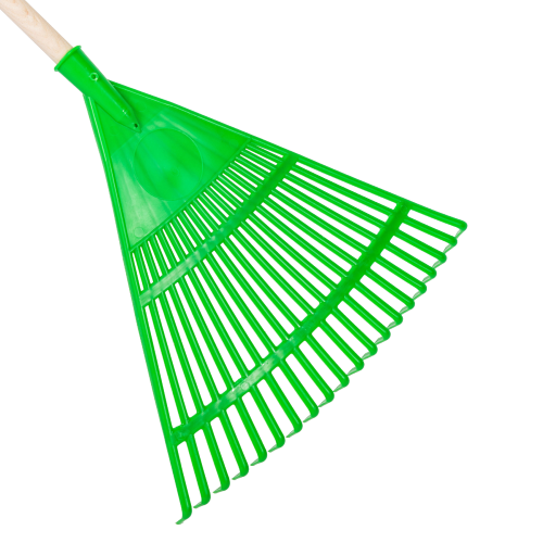 Balai râteau de jardin en polypropylène triangulaire largeur 45 cm modèle renforcé adapté au ramassage des feuilles