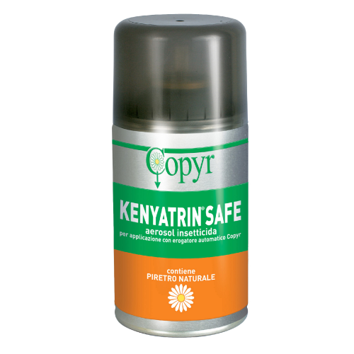 Kenyatrin Safe insetticida a base di piretro naturale bombola da 250 ml adatto a tutti gli insetti volanti mosche zanzare per applicazione con erogatore
