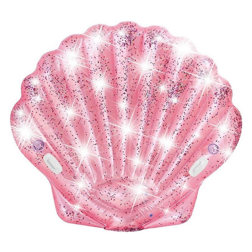 Intex 57257 materassino gonfiabile Intex conchiglia in vinile 178x165 cm con maniglie glitter rosa mare piscina