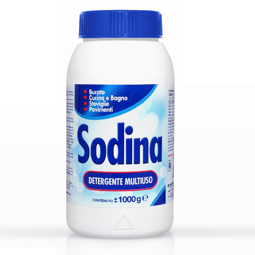 Granular soda Sodine 1 kg sodium carbonate in white crystalline powder multipurpose detergent granulometry 0.16÷1.00 mm
