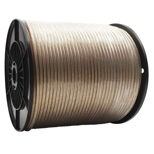 Transparent hollow wire rope for clothesline with brass-plated steel core Ø 7 mm 100 m plastic-coated package