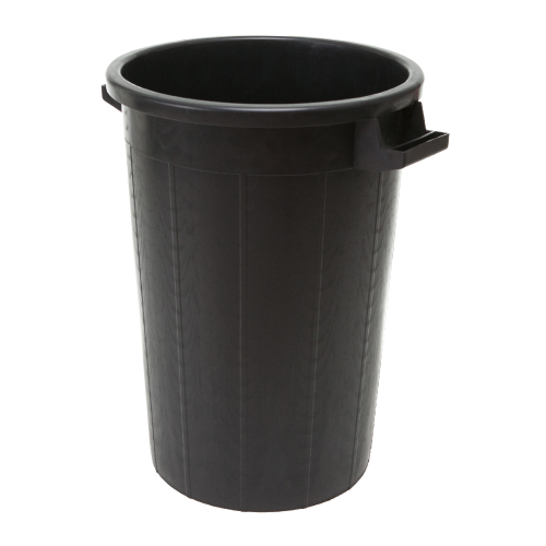 Gartenabfallbehälter ohne Deckel 50 l cm 41x49h aus schwarzem Polyethylen für Hausmüll oder ähnliche Abfälle