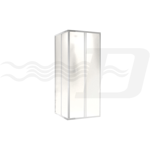 2-sided shower enclosure with sliding doors Yvon series cm 78-90 white