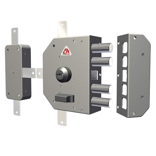 Serratura di sicurezza Dx CR Art. 3350 serrature antifurto con cilindro a pompa chiusura quintupla con scrocco e 4 catenacci
