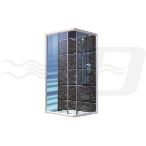 box cabina doccia Selene 2 lati vetro cristallo cm 75x75 185h bianco