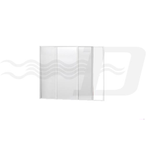 caisson de baignoire 2 portes coulissantes cm 160-170 panneaux acryliques blancs