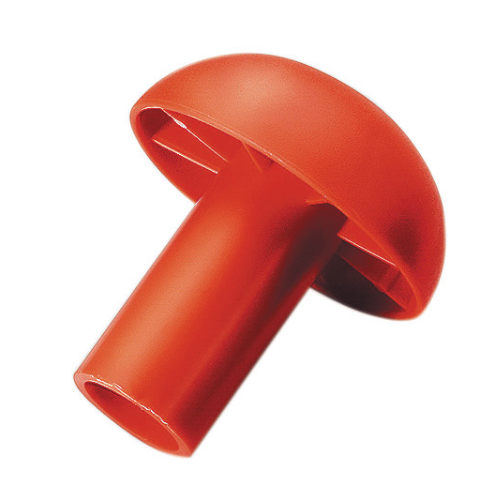 Pilzförmige Stabkappe für 6 - 20 mm-Stäbe aus rotem Kunststoff für vorstehende Stabaufbauten