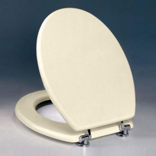 Toilettensitz Mod. Classic universal aus Holz und Polyesterschicht 37 x 44 cm Champagnerfarbener Toilettensitz