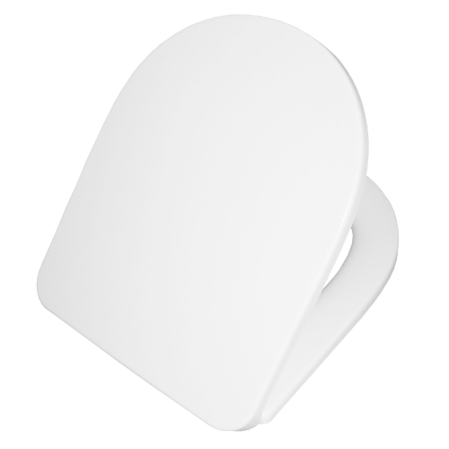 Abattant WC modèle Alpina en Durolux blanc anti-rayures avec charnières réglables en acier inoxydable