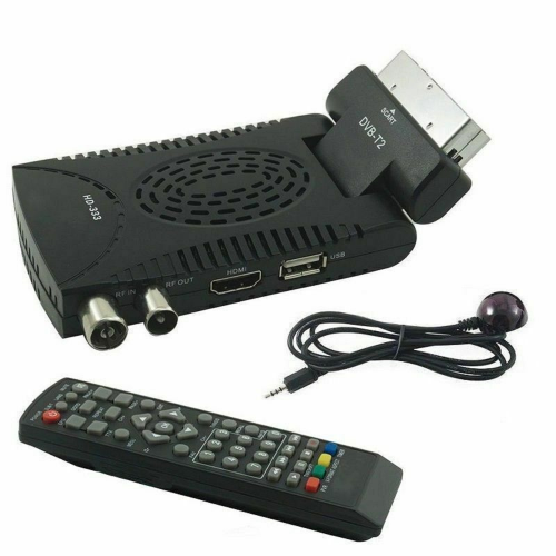 DVB-T2 Mini-Decoder, digitaler terrestrischer Receiver, Mini-Scart-TV-Recorder