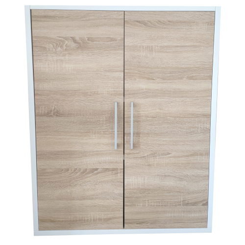 Pair of Prima bookcase doors cm84x106h white/oak with handles