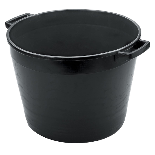 Bac rond en polyéthylène avec poignées noires 65 lt Ø 55 cm x 41 h bac conteneur pour moût de raisin et usage bâtiment