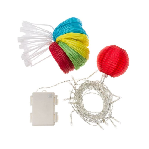 Wisdom catena di natale 10 Led a 2 batterie AA a forma di lanterna bianco caldo per interno