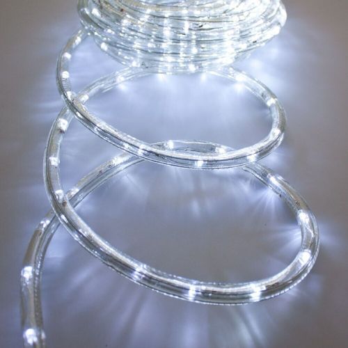 Tube lumineux LED de Noël blanc glacier 10 m avec 8 effets lumineux pour l'intérieur et l'extérieur