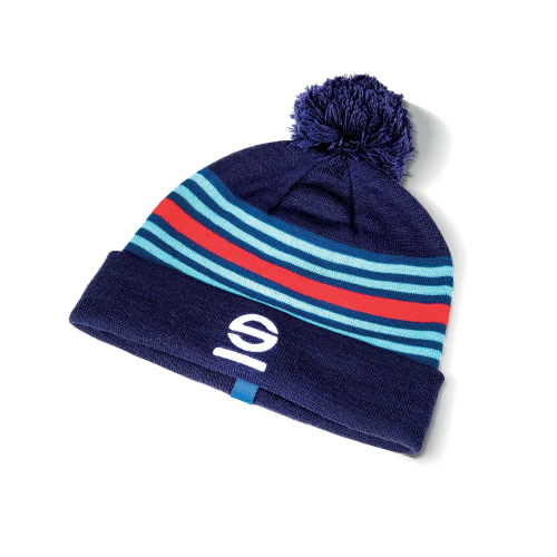 Bonnet d'hiver Sparco à pompons Martini Racing 50% laine - 50% acrylique avec doublure intérieure en polaire douce