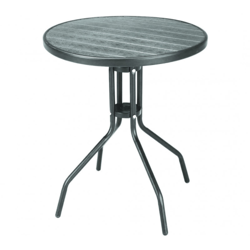 Vette tavolo tavolino in rattan effetto legno grigio cm.60x70h struttura in acciaio