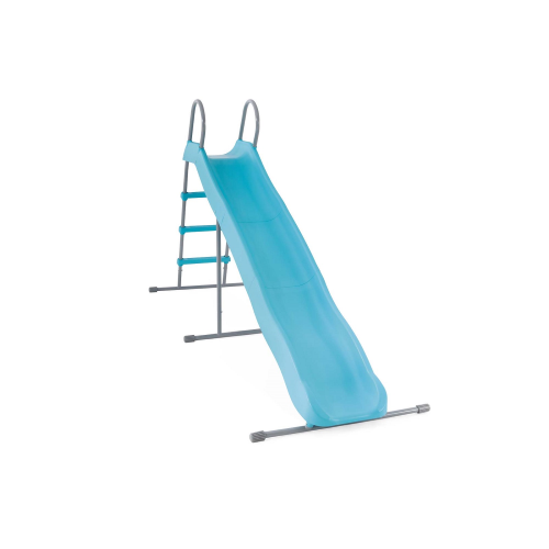 Toboggan pour enfants Intex 44107 en plastique bleu et acier cm.251x84x147h pour terrasses de piscine de jardin