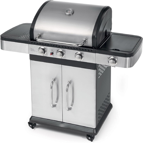 Ompagrill indianapolis 4 barbecue with 3 LPG gas burners with side burner and electronic ignition
