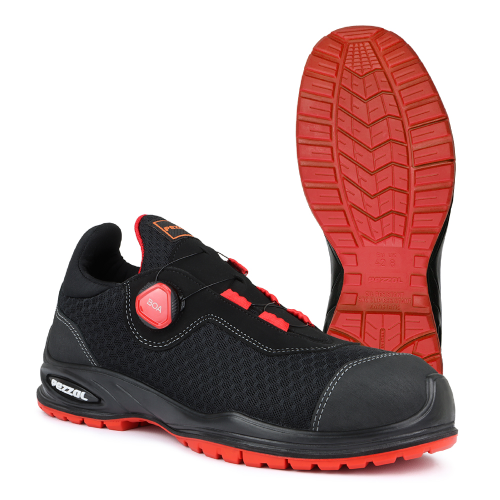 Pezzol Indian Cobra S1P SRC low safety work shoes in breathable honeycomb fabric with BOA® Fit System