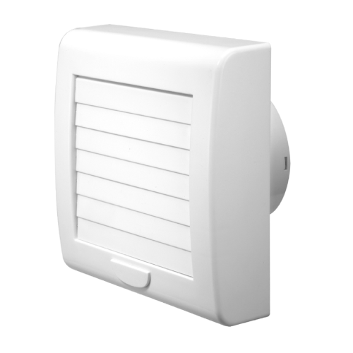 Wall-mounted helical exhaust fan with electronic damper for 98 holes dimensions 155x165 mm CLASS II insulation