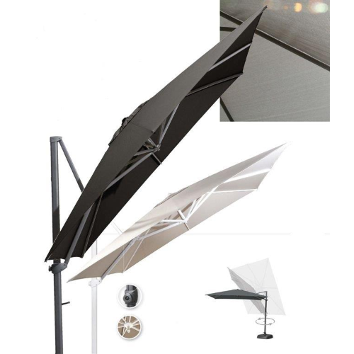 ombrellone Platinum a braccio retrattile 3x3 mt silver giardino esterno