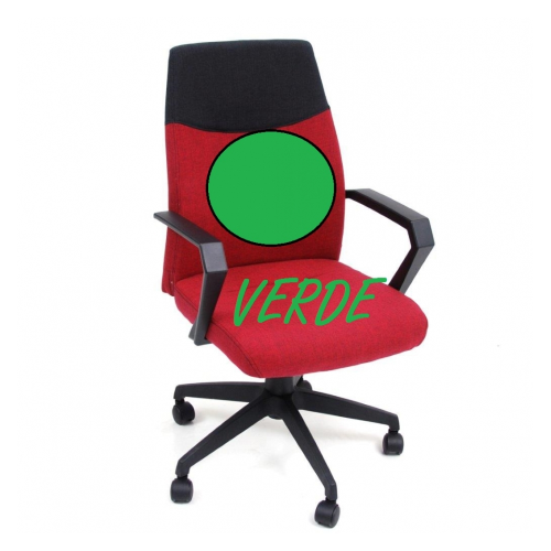 poltrona mod Start verde per ufficio cm 58x58x98/106 h sedia con ruote