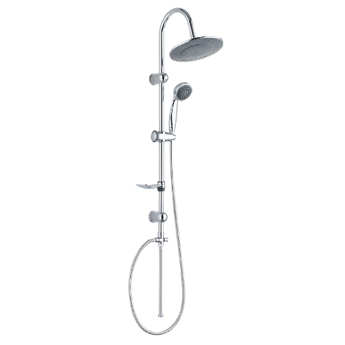 Colonne de douche 5 jets modèle Duo combiné coulissant et coulissant tringle 95 x 2 cm tringle de douche chromée