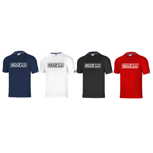 T-shirt Sparco Frame à manches courtes, col intérieur et empiècement logo en jersey de coton