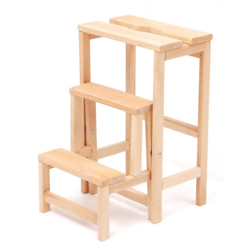 folding wooden stool with 2 steps ladder ladder