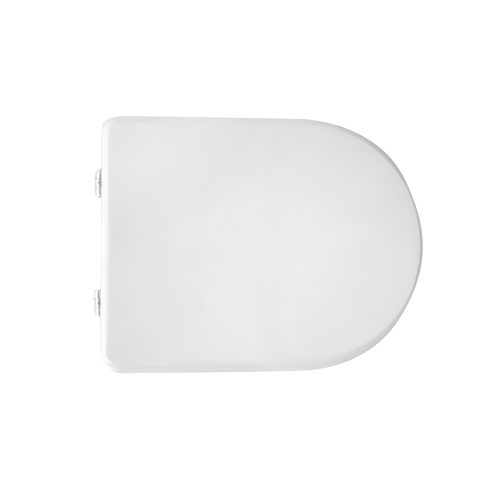 Abattant WC pour vase Hidra Pluvia 42-47 x 35 cm Abattant WC blanc avec charnières Unistop réglables et abattant en fonte de bois