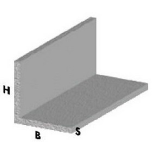 Perfil de aluminio acabado plata h 100 angular 25x25x1mm
