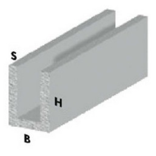 Perfil de canal en forma de U cm 100 h plateado plateado perfiles de aluminio de 10x10x1 mm