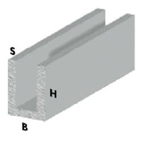 Perfil de canal en forma de U cm 200 h plateado plateado 10x15x1 mm perfiles de aluminio