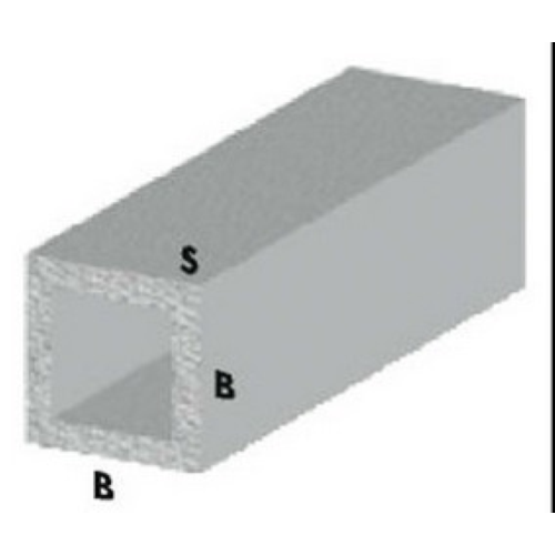 profilo quadro cm 100 h argento 10x10x1 mm alluminio tubo quadrato