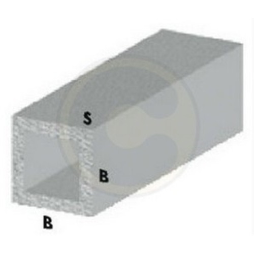 profilo quadro cm 100 h argento 15x15x1 mm alluminio tubo quadrato
