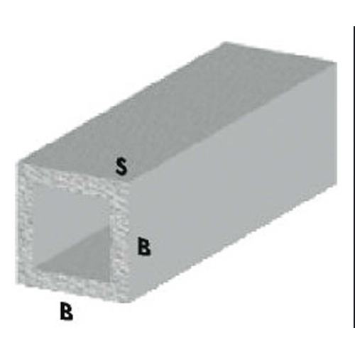 quadratisches Profil cm 100 h Silber 20x20x1 mm Aluminium Vierkantrohr