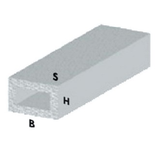 rechteckiges Profil cm 100 h Silber 20x10x1 mm Aluminiumstange