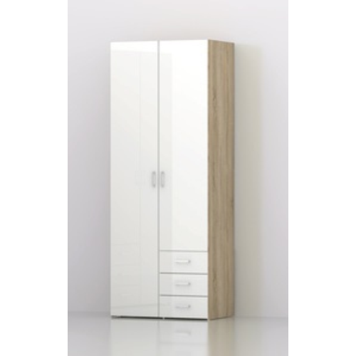 armario armario de madera con 2 puertas cm 78x49x200 h con 3 cajones muebles para el hogar