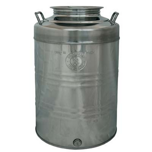 Conteneur baril Belvivere pour huile 20 lt en acier inoxydable 18/10 prêt pour le raccordement vin bière 1/2 '